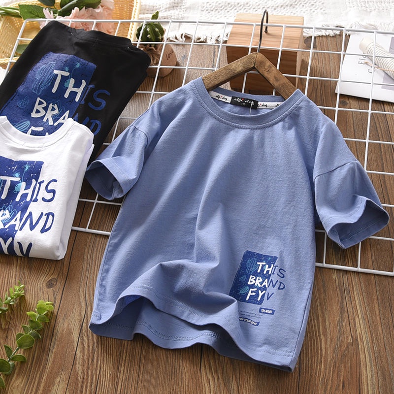 [Grow Up with You] Áo Thun Cotton Tay Lỡ Phong Cách Mới Dành Cho Bé Trai Mùa Hè 2022