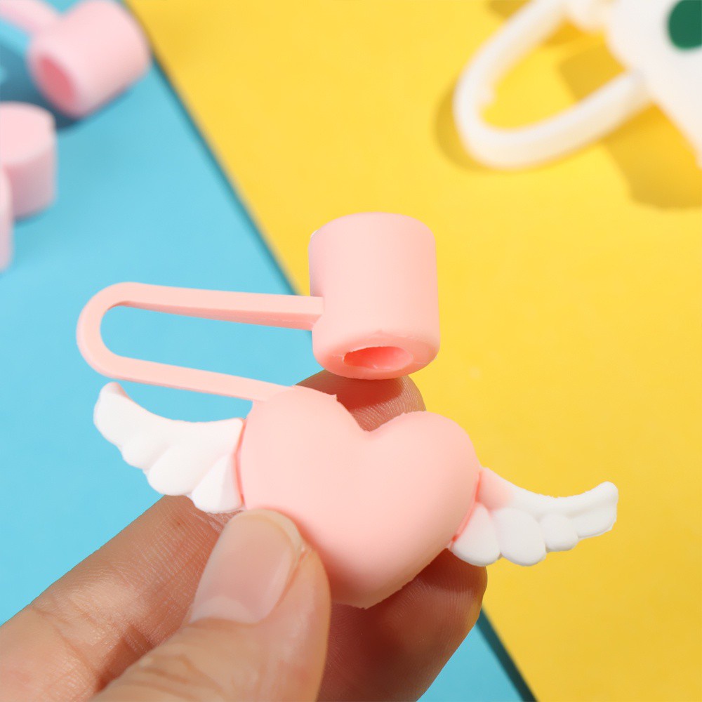 1 Nắp Đậy Ống Hút Bằng Silicon Chống Bụi Dễ Thương Có Thể Tái Sử Dụng