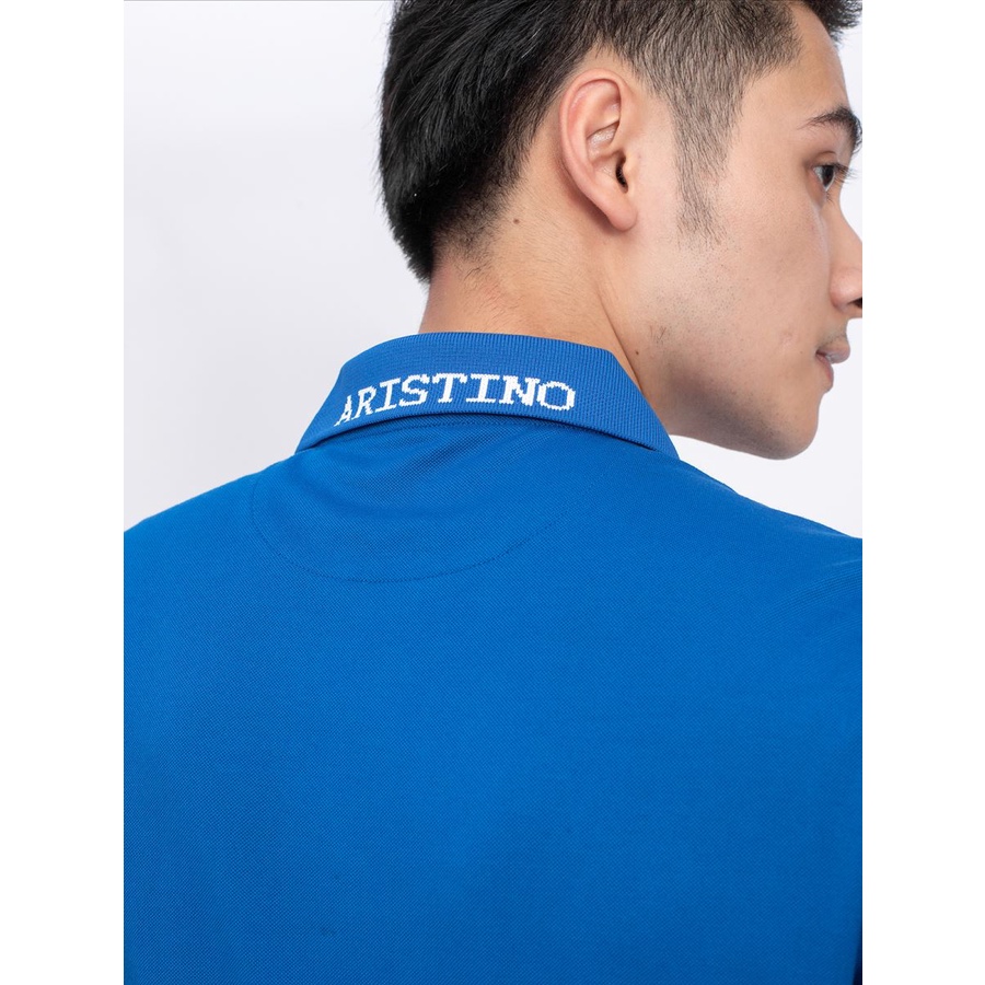 Áo thun polo nam Aristino APS082S9 phông ngắn tay có cổ bẻ dáng slim fit ôm nhẹ màu xanh biển vải Cupro cao cấp mềm mát