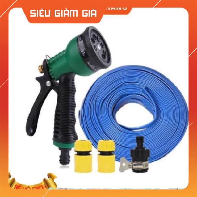 Vòi xịt rửa xe,Vòi phun nước tưới cây tăng áp thông minh 8 chế độ 815621 (cút vàng,nối đen - dây xanh)