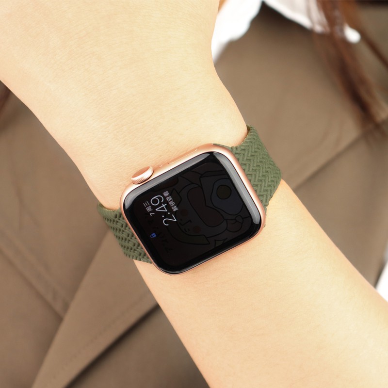 Dây đeo đơn dạng bện mềm mại co giãn cho đồng hồ thông minh for Apple Watch 6 44mm 40mm 38mm 42mm 3 4 5 SE