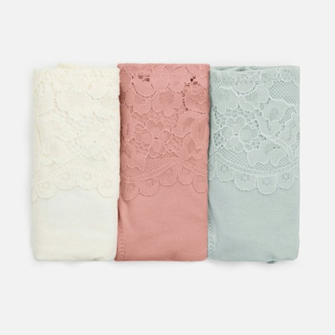 SET 3 QUẦN LÓT COTTON OYSHO PHỐI REN CAO CẤP