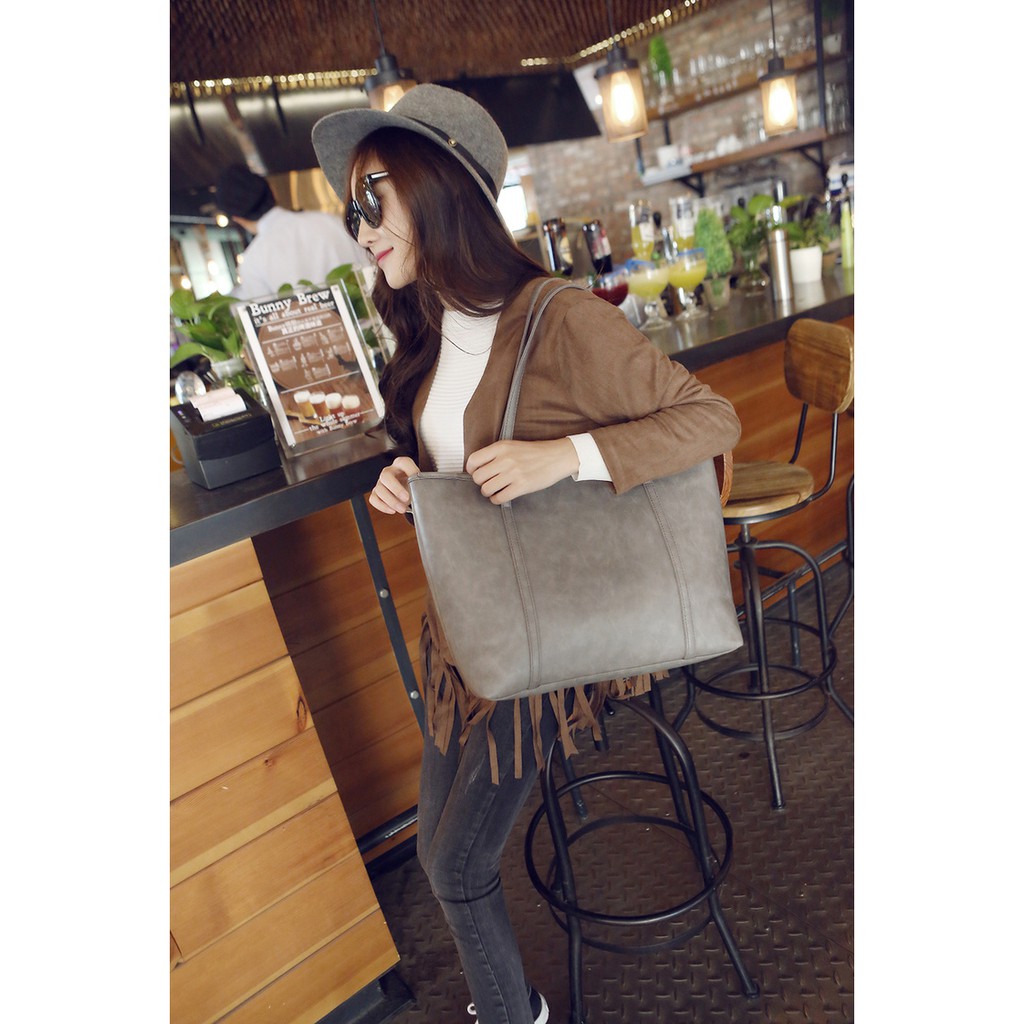 2020 New Korean Retro Trendy Female Bag Shopping Bag Simple Tote Big Bag Handbag Shoulder Bag