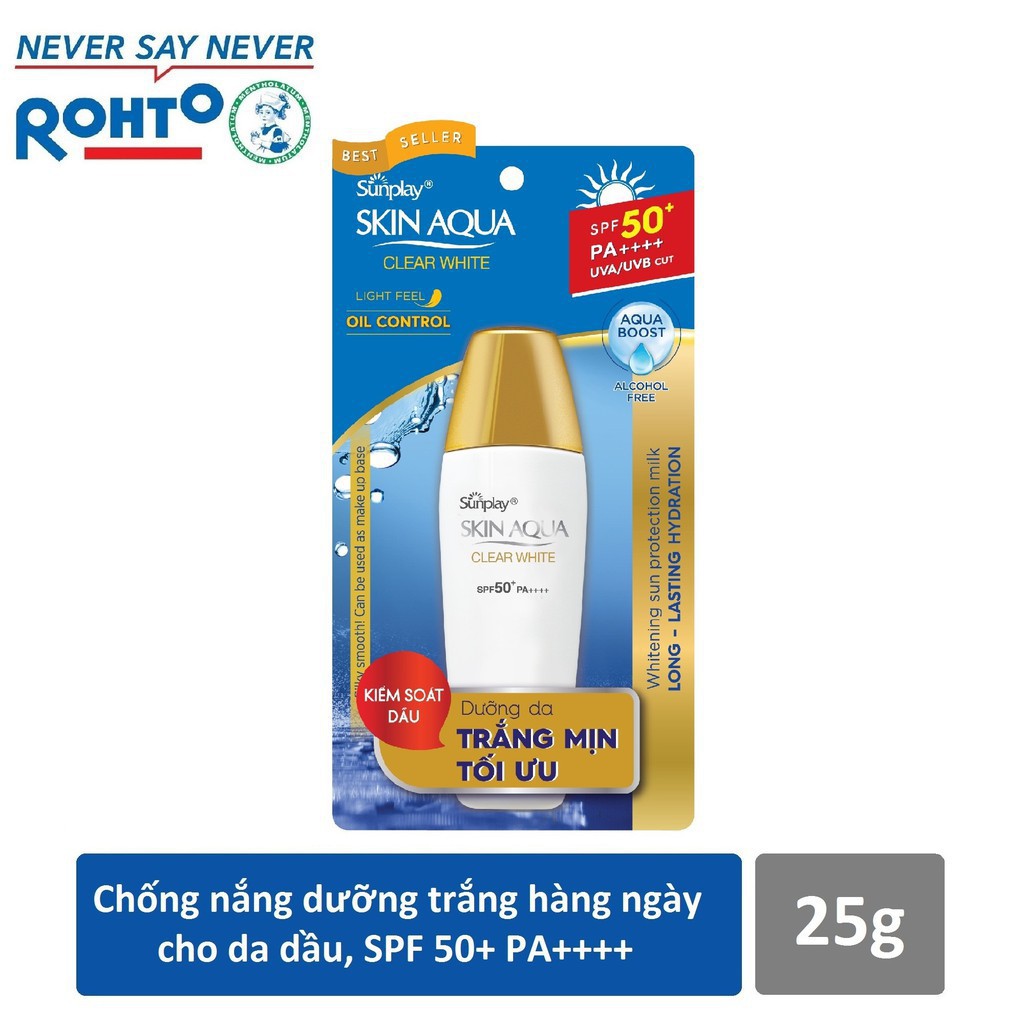  Sữa chống nắng hằng ngày dưỡng trắng cho da dầu Sunplay Skin Aqua Clear White SPF 50 | BigBuy360 - bigbuy360.vn
