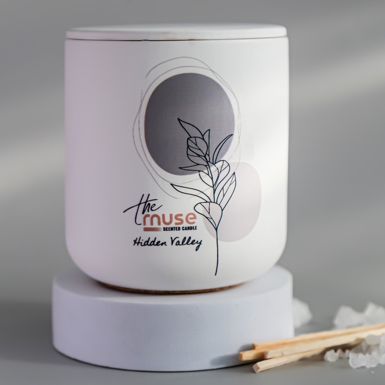 Nến thơm thủ công Hidden Valley The Muse cao cấp - Mã MUSE003 - Hương ngọt mát cây cỏ - 80g/200g/Set quà