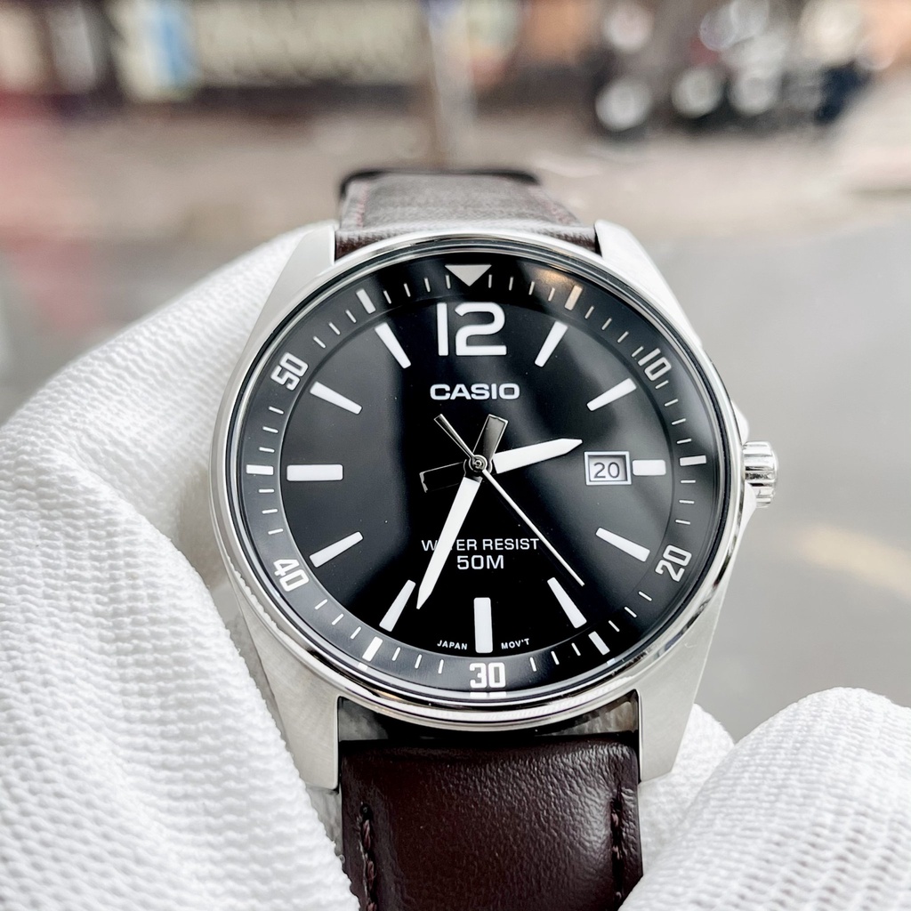 Đồng hồ nam dây da chính hãng Casio MTP-E170L-1B