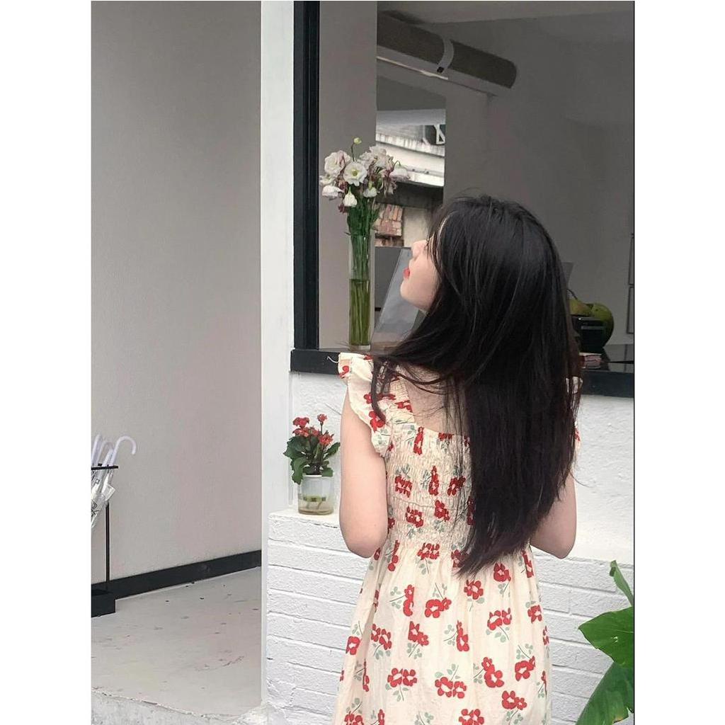 Đầm Hoa Tay Xòe Thời Trang Hàn Quốc Dành Cho Nữ