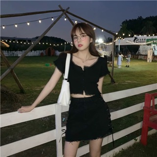 Áo Croptop Viền Ren