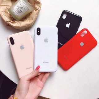 Ốp lưng iPhone mịn chống bẩn logo táo phản quang loại full viền ôm sát máy n04
