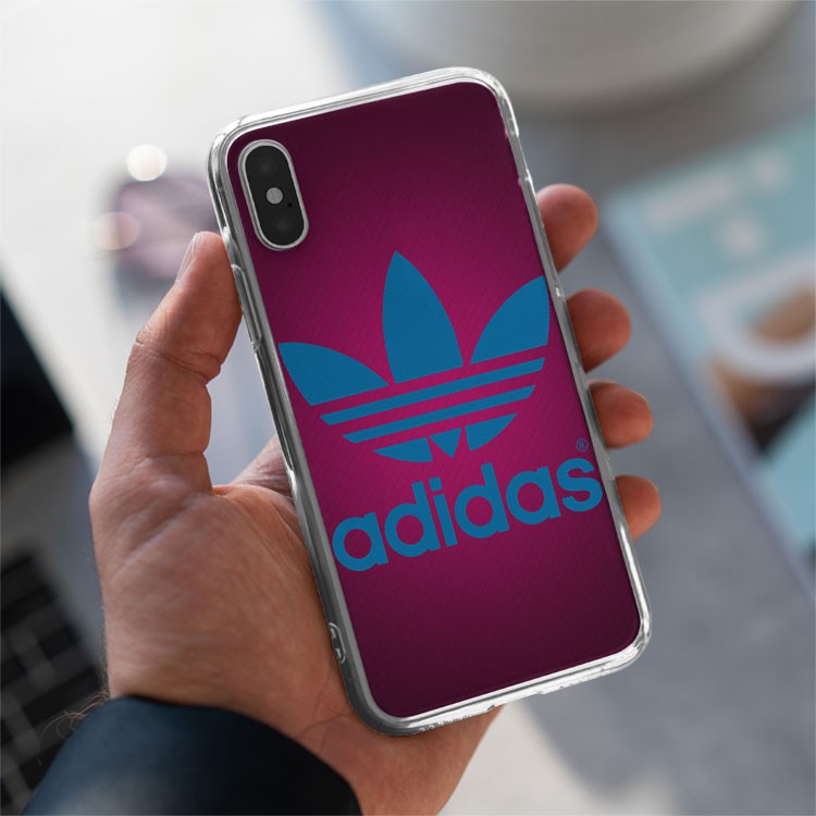 Ốp lưng logo ADIDAS chữ xanh nền tím cho Iphone 5 6 7 8 Plus 11 12 Pro Max X Xr ADIPOD00063