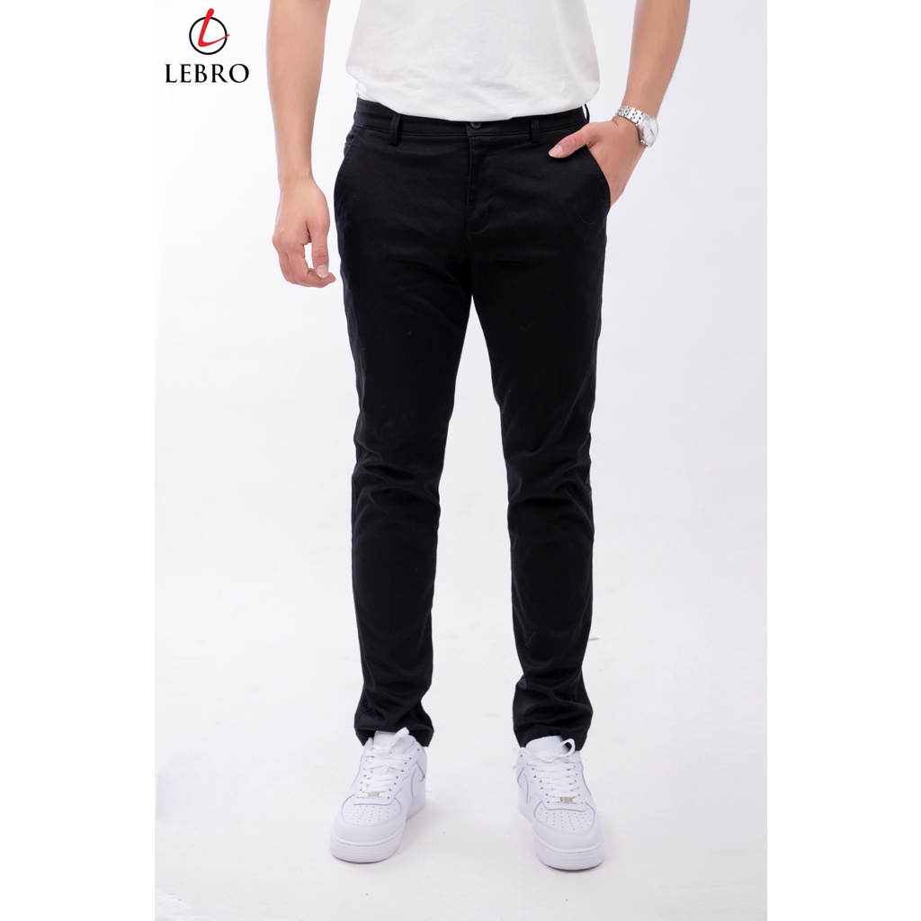Quần kaki nam cao cấp LEBRO, kiểu dáng dài trơn ống côn nhẹ chất siêu nhẹ co giãn phong cách công sở lịch lãm trẻ trung