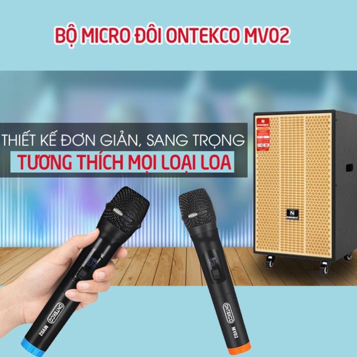 Micro không dây Ontekco Mv02 chạy loa kéo, âm ly, dàn loa chính hãng