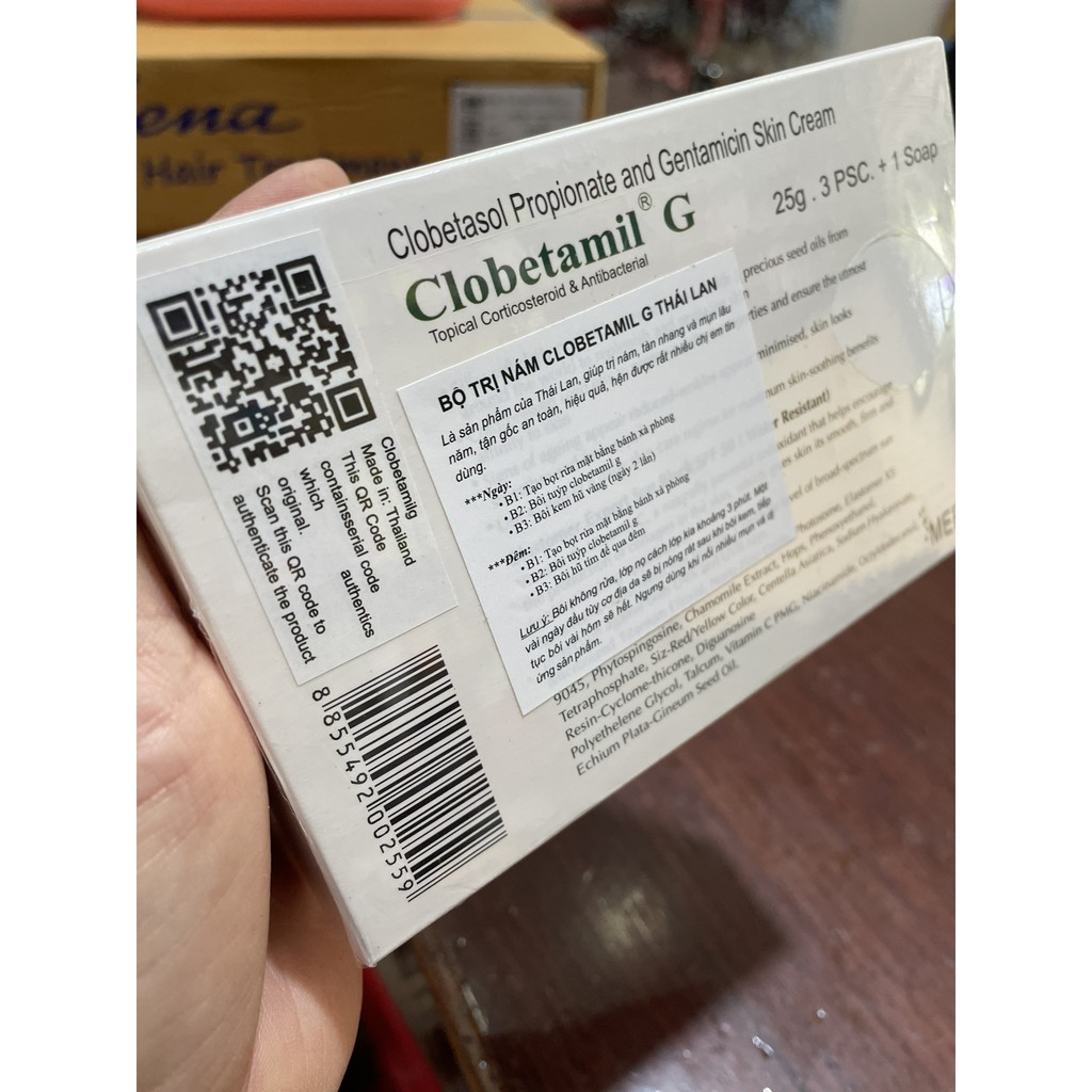 Chất kem màu vàng nghệ Bộ kem Clobetamil G pharma Merck loại bỏ nám tàn nhang mụn cao cấp