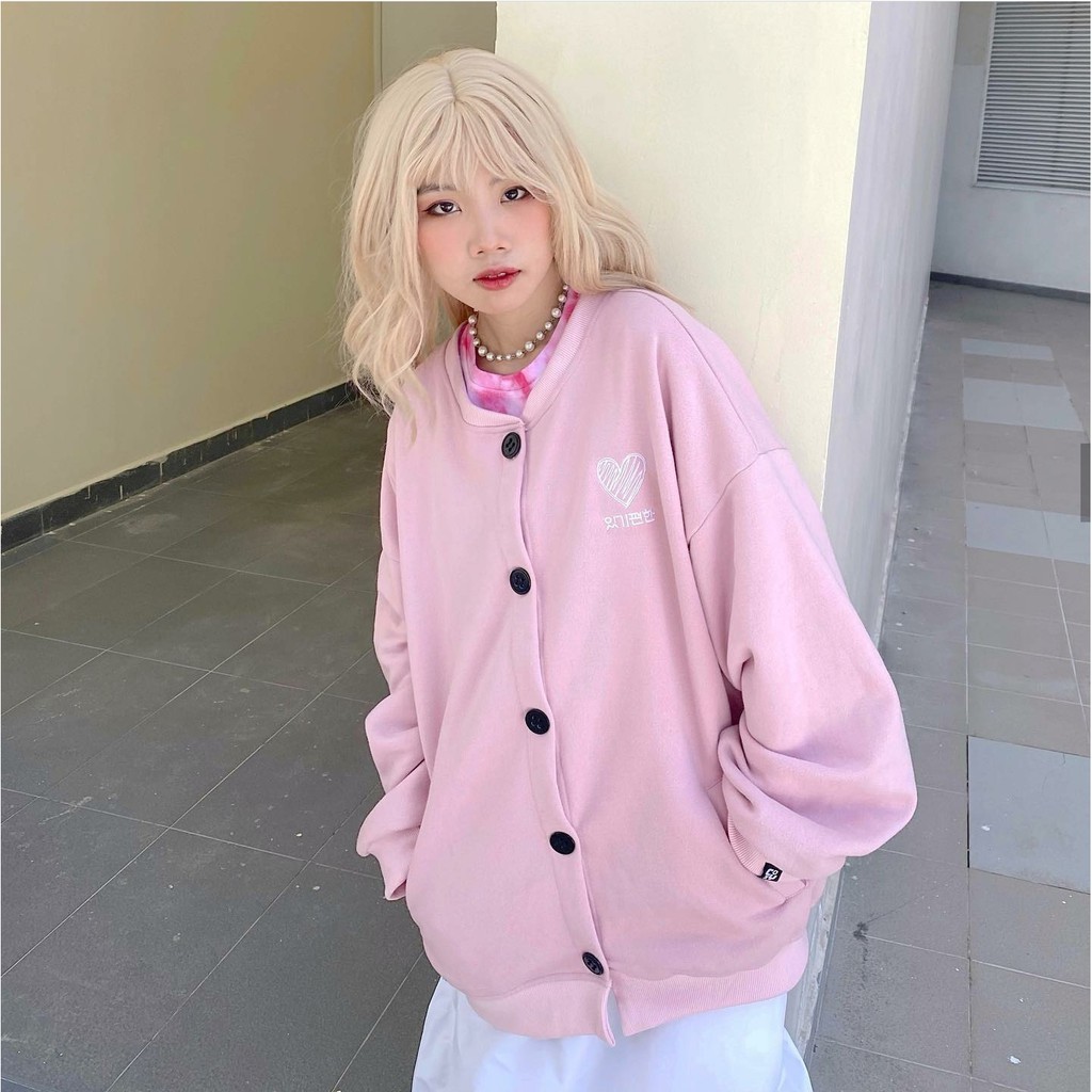 [Mã FATHANG5 giảm 10K đơn 50K] Áo Khoác Cardigan Nỉ Bông Heart Saranghae Unisex (4 Màu)