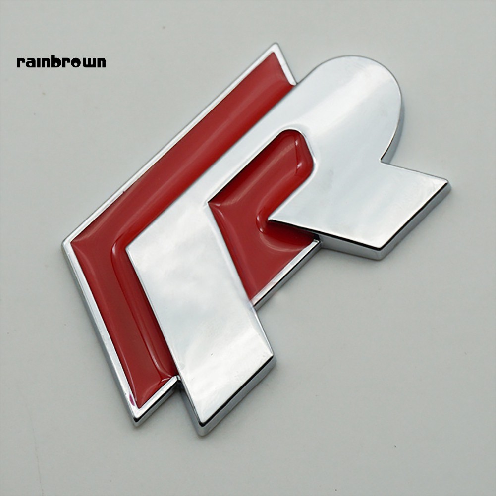 Sticker hình logo chữ R 3D bằng kim loại trang trí xe hơi VW