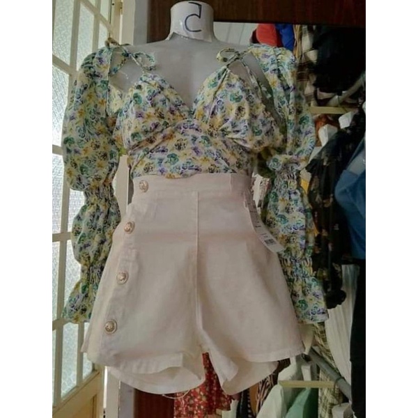 Áo hoa nhí tay dài nữ from croptop siêu xịn xò , có thể mặc đc nhiều kiểu khác nhau