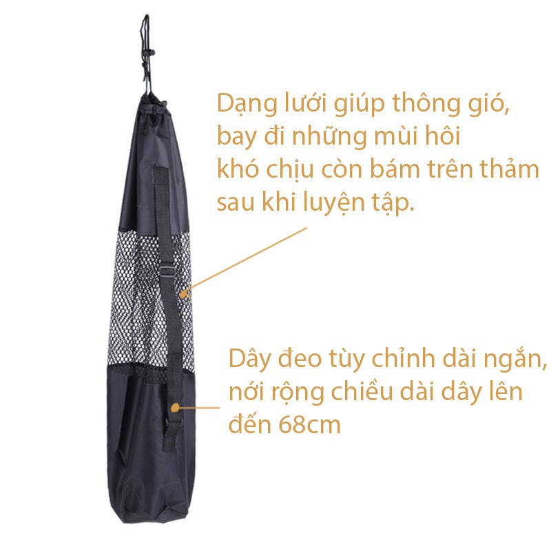 Túi Đựng Thảm Tập Yoga Cao Cấp Túi Đựng Thảm Yoga Dạng Lưới Giữa Có Dây Đeo Tiện Lợi TU10