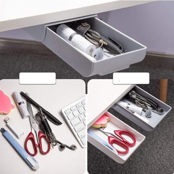 Hộp đựng đồ đa năng dạng ngăn kéo dán dưới bàn tiện dụng