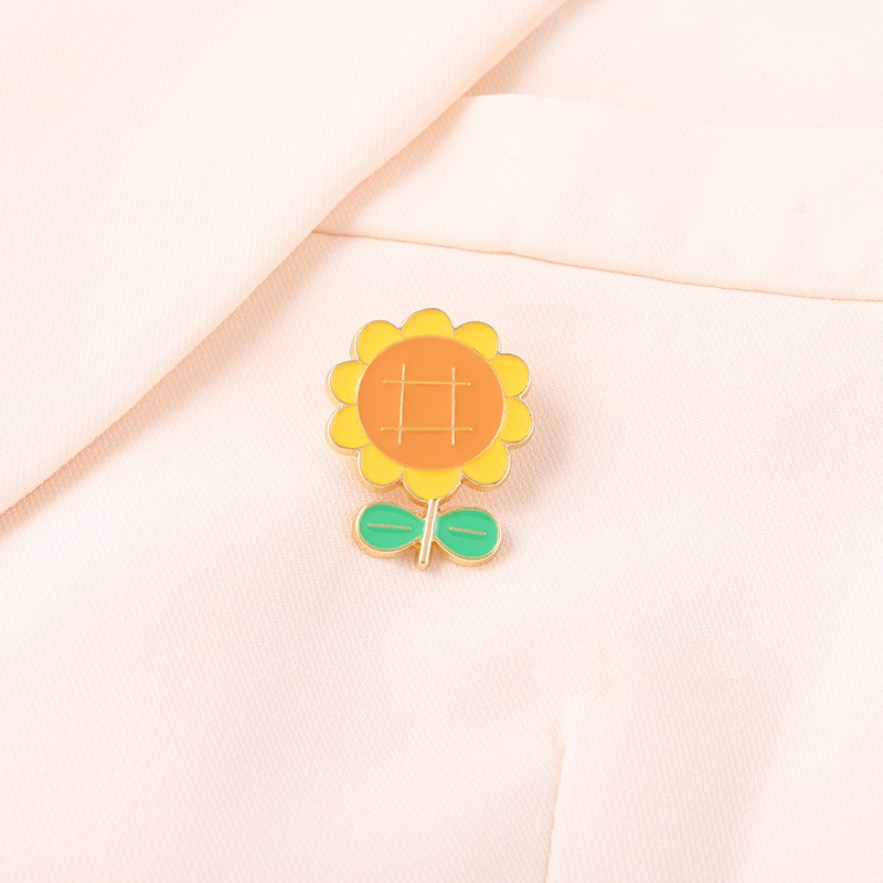 Ghim cài áo tráng men kiểu dáng hình hoa hướng dương thời trang