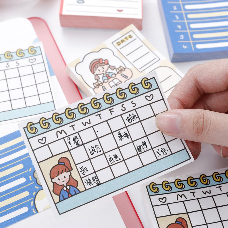 Set 100 Tờ Giấy Ghi Chú Kiểu Hoạt Hình Đáng Yêu