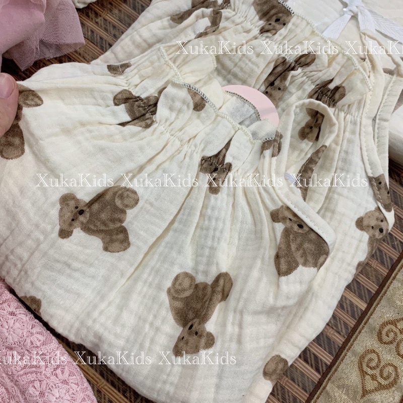 Quần Áo Trẻ Em [Jenny] Quần Áo Gấu Nâu Bodysuit + Váy + Quần + Chăn Gấu Nâu cho bé