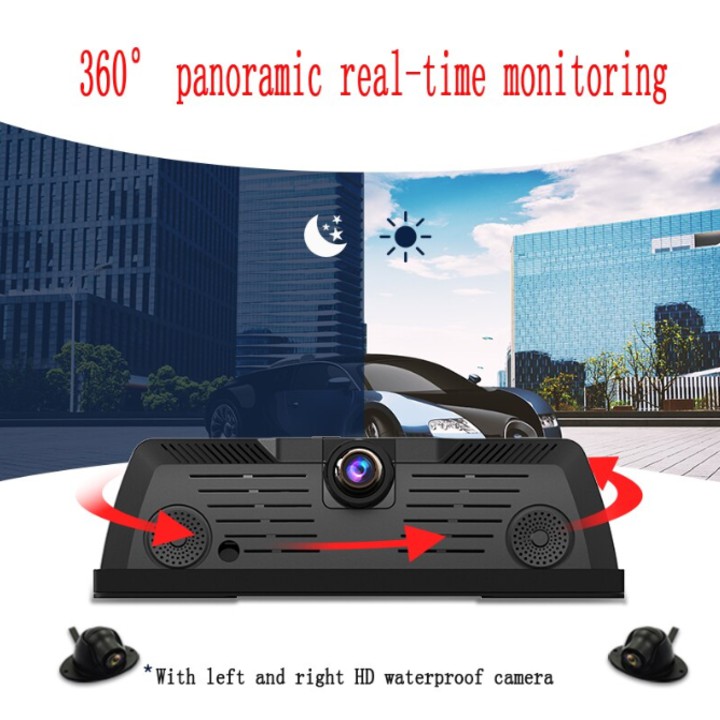 Camera hành trình đặt taplo ô tô, xe hơi nhãn hiệu WHEXUNE K600 tích hợp 4 camera, Android Wifi GPS, màn hình 10inch | BigBuy360 - bigbuy360.vn