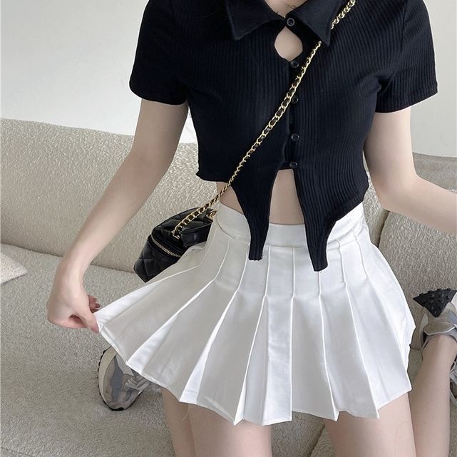 COZOK Áo polo Tay Ngắn Có Cổ Khoét Eo