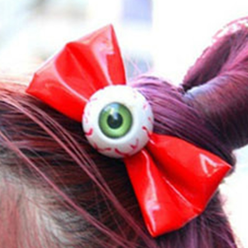 Xiangbao Kẹp Tóc Da Pu Hình Đôi Mắt Điên Cuồng Trang Trí Tiệc Halloween