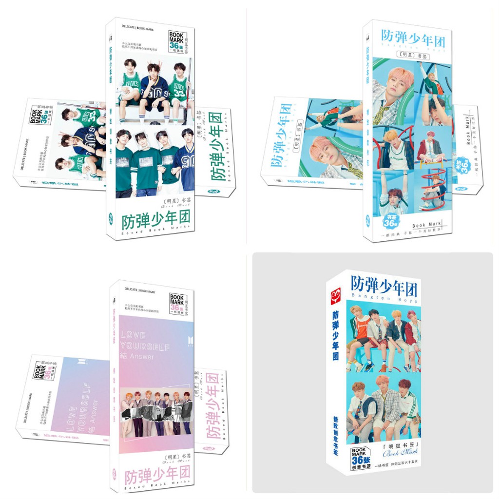 Bookmark bts wanna one blackpink Twice exo dương dương TFboys hộp ảnh tập ảnh đánh dấu sách 36 tấm idol Hàn Quốc