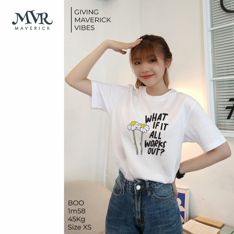 Áo thun nữ hoa phom rộng Cotton thoáng mát hoa cúc họa mi ĐIỀU GÌ NẾU TẤT CẢ MỌI THỨ ĐƯỢC RA MẮT MVR KK3881