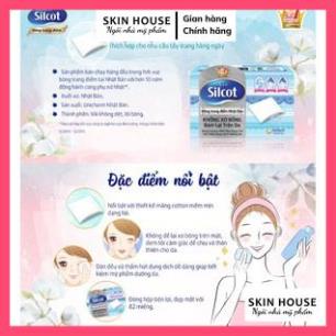 Bông Tẩy Trang Silcot Unicharm Nhật Bản Hộp 66 - 82 Miếng Cao Cấp