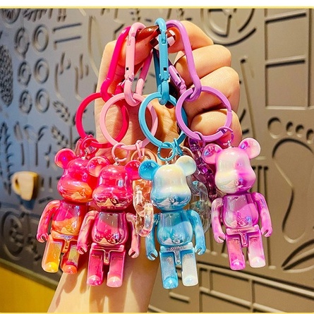 Móc khóa Bearbrick Gấu 7 màu thời thượng phụ kiện túi xách