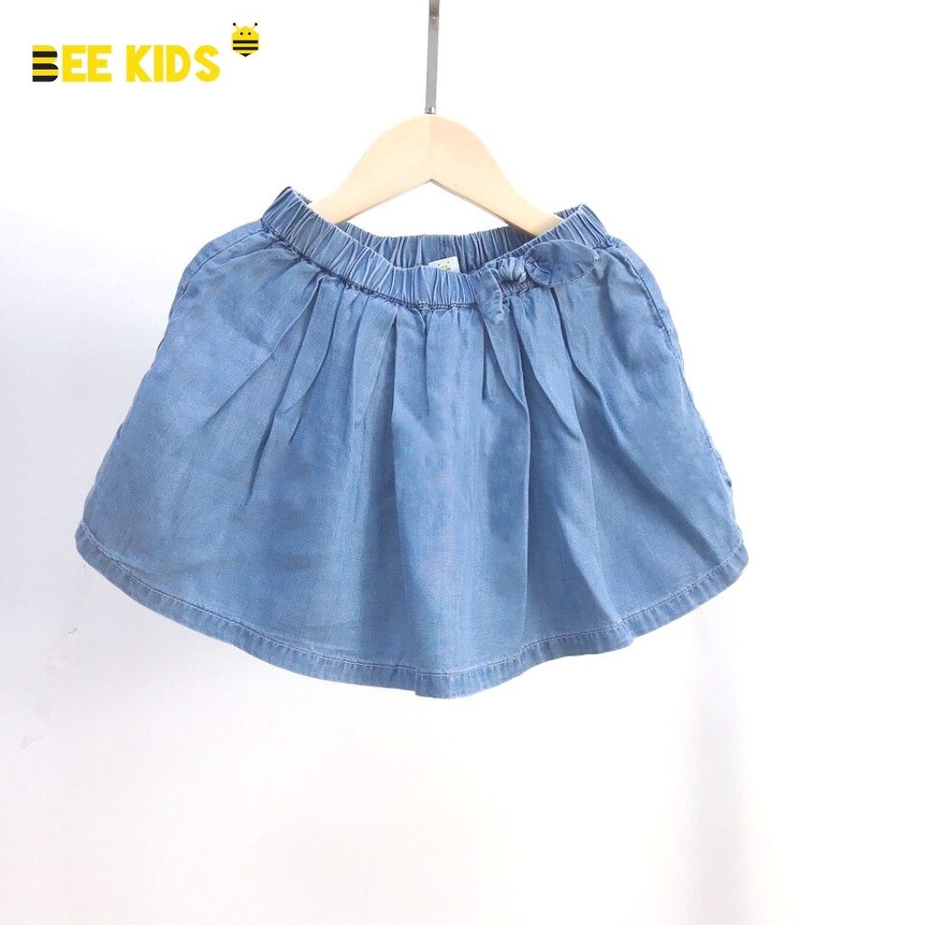Quần Giả Váy Bé Gái Bee Kids Dáng Xòe Cạp Chun Đính Nơ Chất Liệu Jeans Mềm Mịn Thoáng Mát (2 - 12 tuổi) 7QJ01652SX