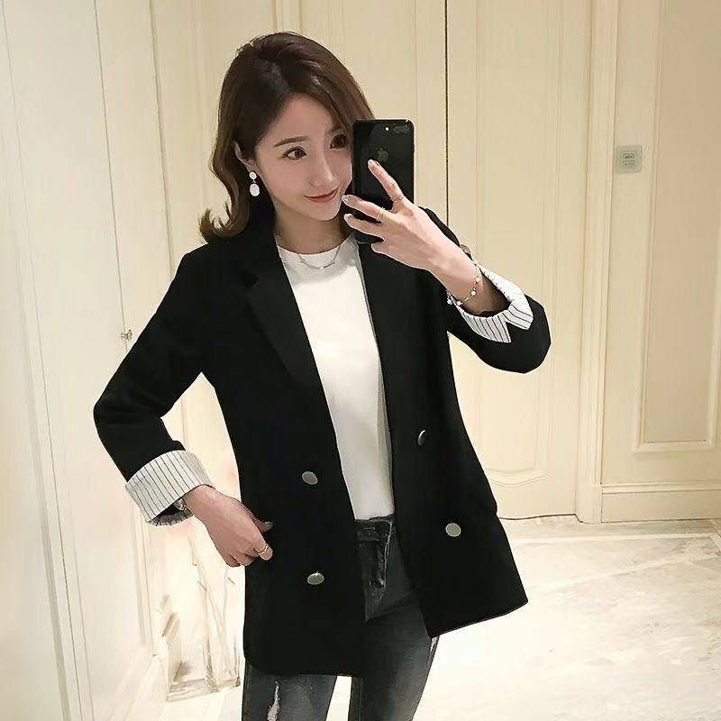 Áo Khoác Vest Màu Đen Dáng Lửng Phong Cách Thời Trang 2022 Cho Nữ