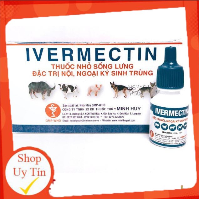 Nhỏ Gáy Trị Nội Ngoại Ký Sinh Trùng Giun Ve Rận Ivermectin MH hộp 10 chai - Shop Thức ăn cho mèo PateWhishkat