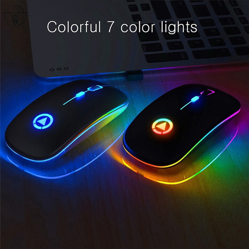 Chuột không dây có thể sạc lại DG RGB hoạt động không tiếng ồn cho máy tính xách tay PC