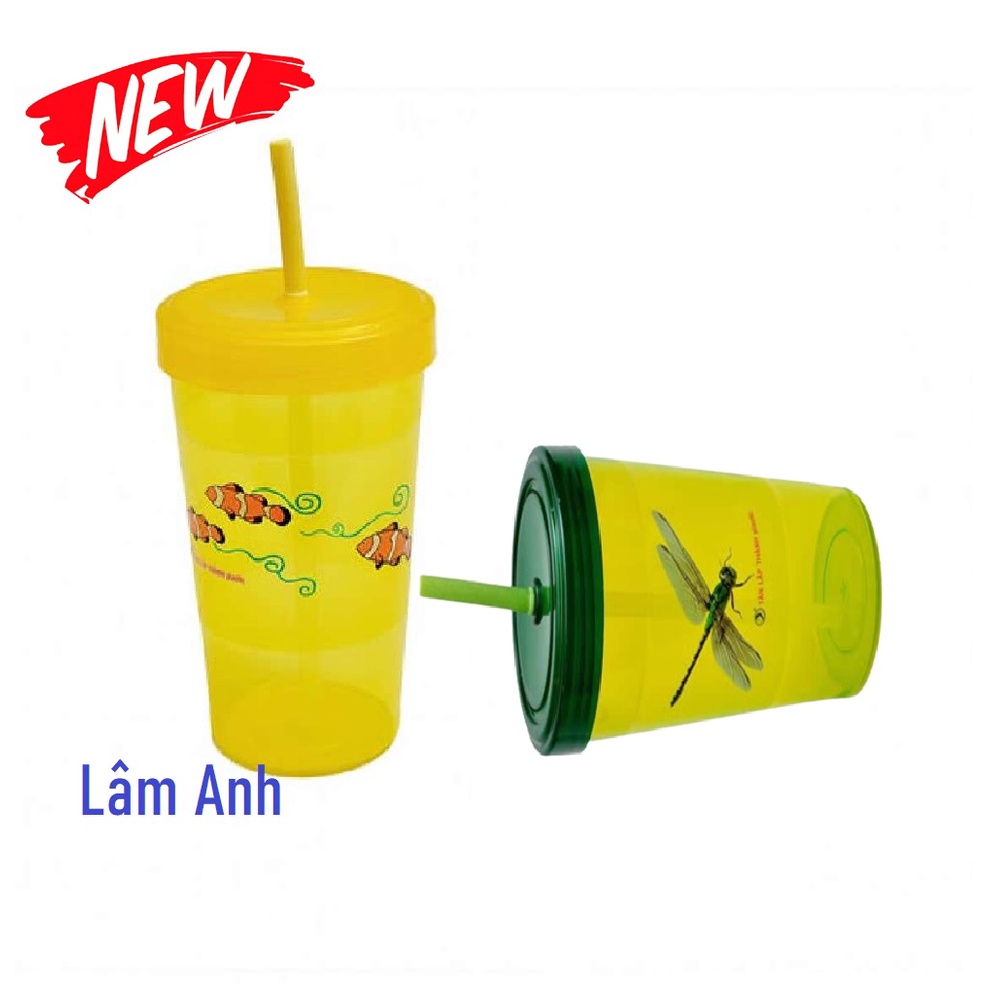 Ly Nắp Kín Có Ống Hút Siêu Tiện Lợi 500ML