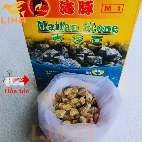 Đá Maifan Stone 300gr (Tặng Kèm Lưới Đựng) - Vật Liệu Lọc Nước Hồ Cá