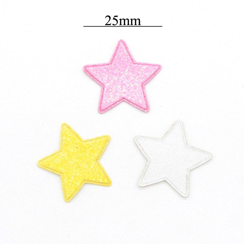 Set 80 Miếng Dán 25mm Hình Ngôi Sao Bằng Da Lấp Lánh Dùng Trang Trí Quần Áo / Giày / Nơ DIY