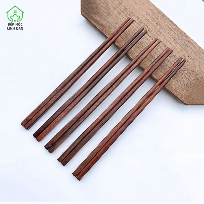 10 Đôi Đũa Gỗ Trắc Cao Cấp Đỏ/Đen