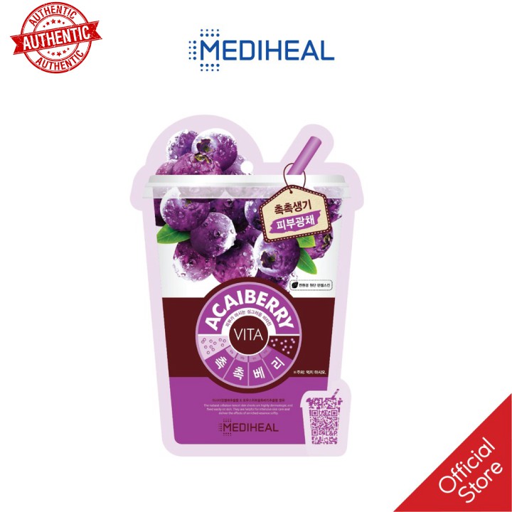 [Mã giảm giá shop] Mặt Nạ Tinh Chất Việt Quất Ngăn Ngừa Lão Hóa Da Mediheal Acaiberry Vita Mask 20ml