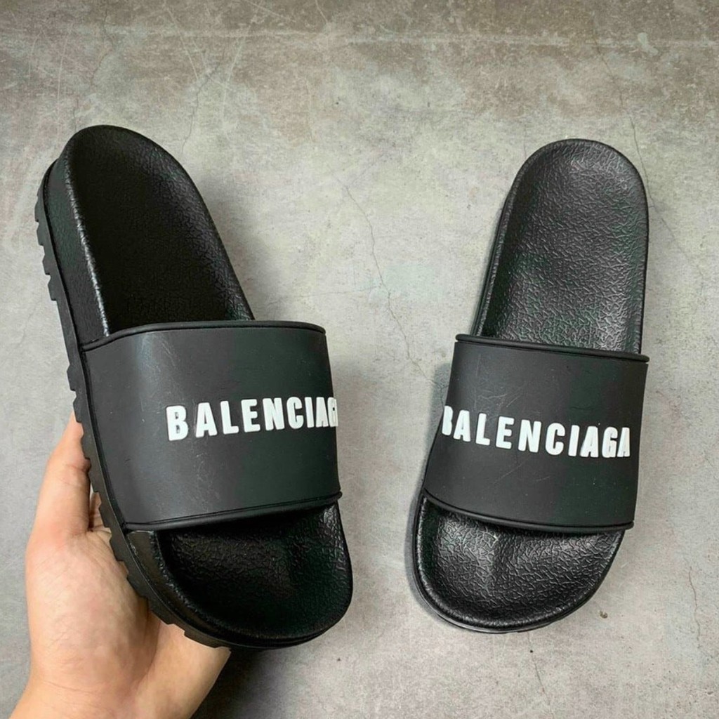 Dép nam balenciaga , dép lê quai ngang màu đen unisex hàng cao cấp