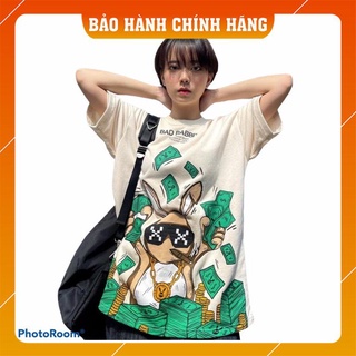 áo thun tay lỡ form rộng nam nữ bad rabbits cotton full tag