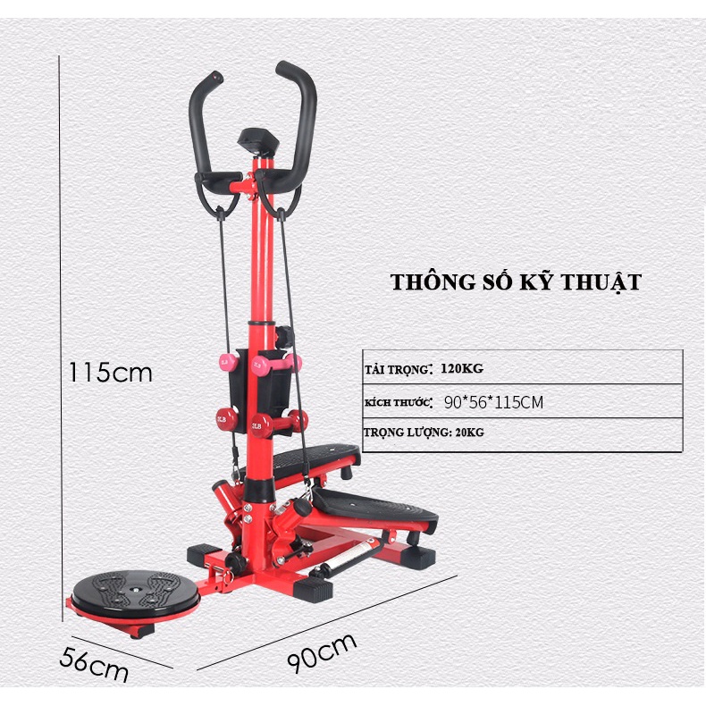 Máy Chạy Bộ Tại Chỗ Đa Năng Tích Hợp Đĩa Xoay Eo,Tạ Tay,Dây Kéo Tay Nhập Khẩu Cao Cấp