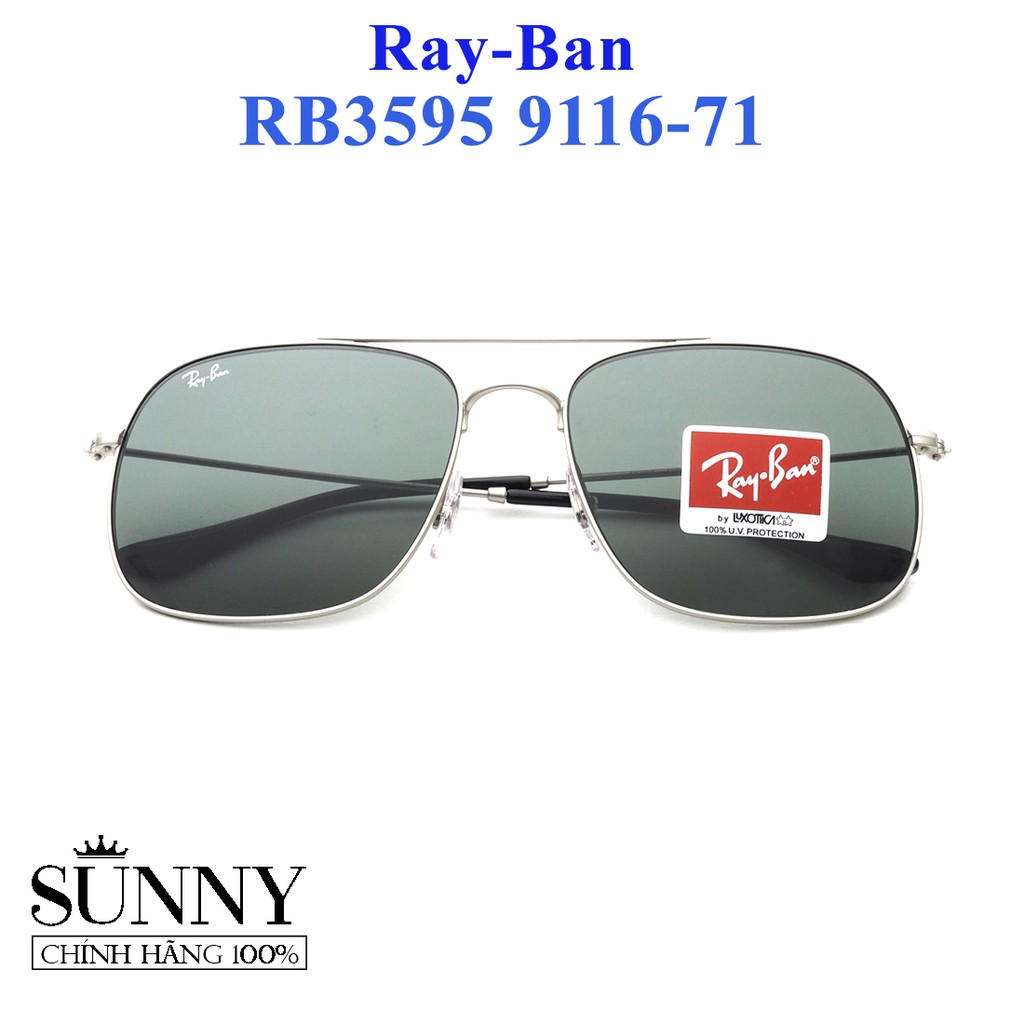 RB3595 9116-71 - kính mát Rayban chính hãng, bảo hành toàn quốc, có kèm tem chống hàng giả của bộ công an