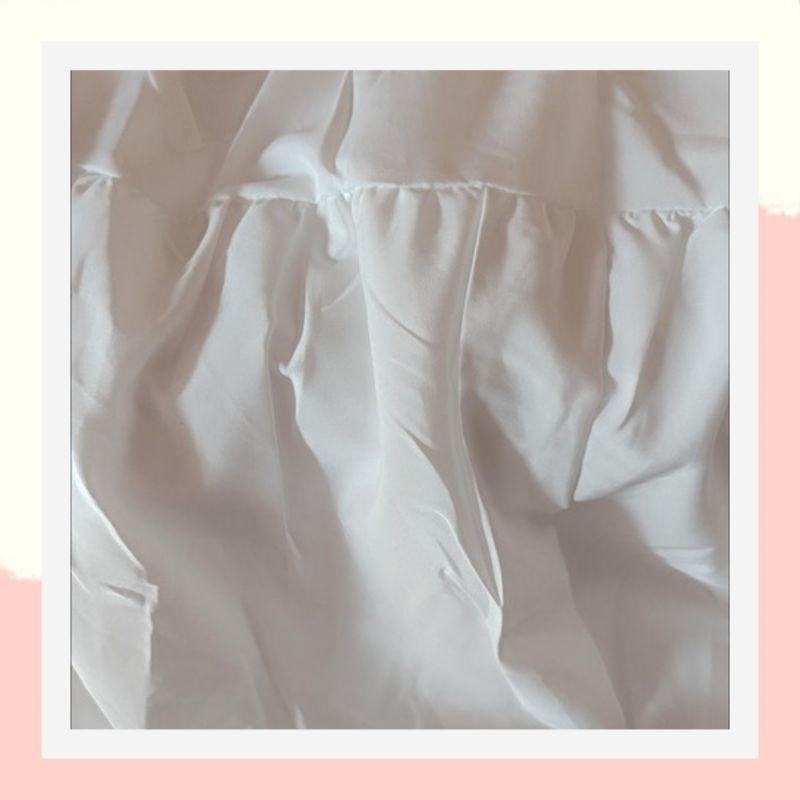 Chân váy dài chữ a dáng xoè hàn quốc dành cho người mập,chân váy dài bigsize lưng thun quảng châu dễ thương màu trắng 06