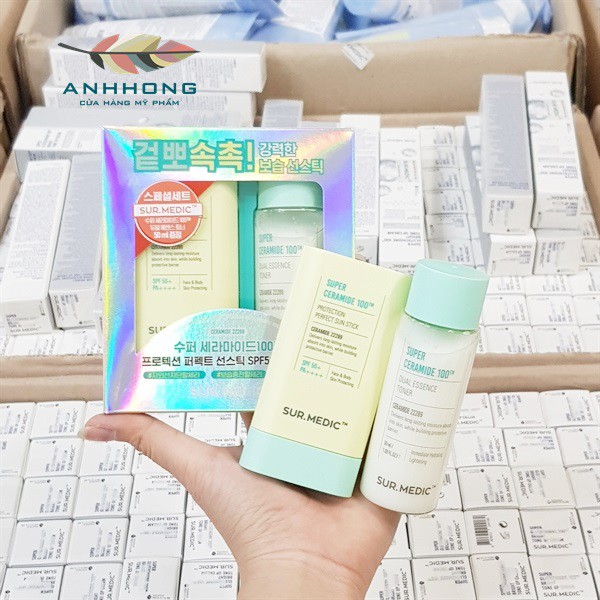 Set Thỏi Chống Nắng &amp; Toner Dưỡng Ẩm Da Sur.Medic Super Ceramide 100™ (Sun Stick 20g + Toner 50ml)