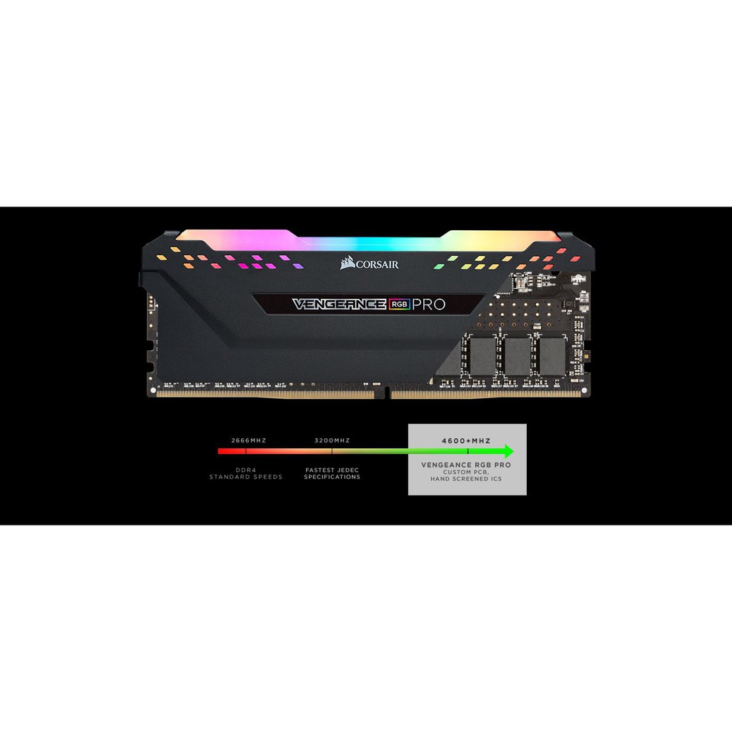 Ram Corsair Vengeance RGB Pro 32GB (2x16GB) DDR4 3000MHz Black - Bảo hành chính hãng 36 Tháng