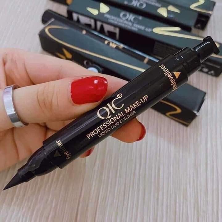 Bút kẻ mắt 2 đầu QIC chính hãng siêu hot - không thấm nước không trôi