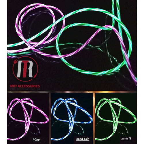 Cáp Sạc Led Phát Sáng Dọc Theo Dây IPHONE SAMSUNG TYPEC